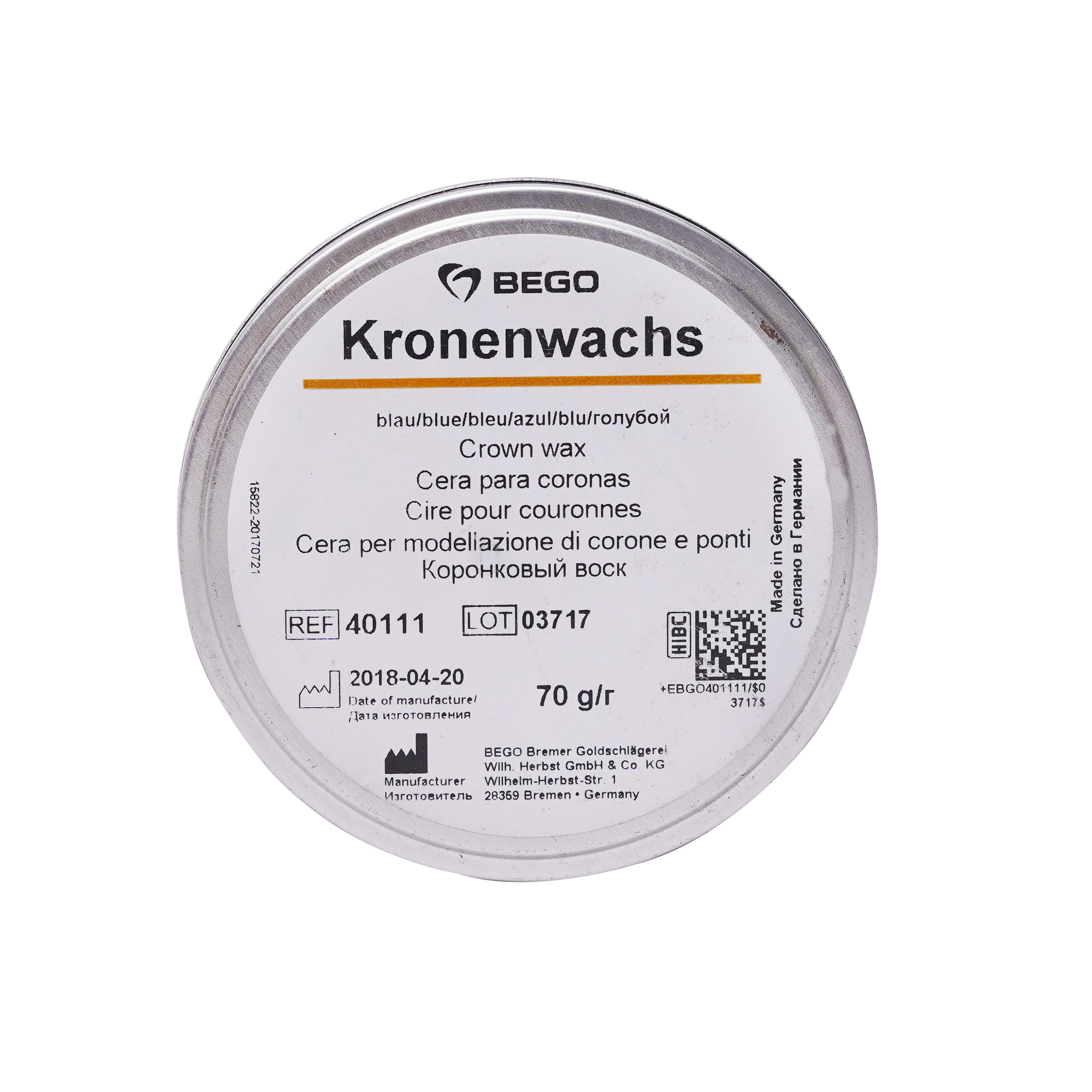 Bego Kronenwachs (Crown Wax) Blue